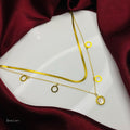 Gold-Tone Layered Snake Chain Necklace with Circle Charms