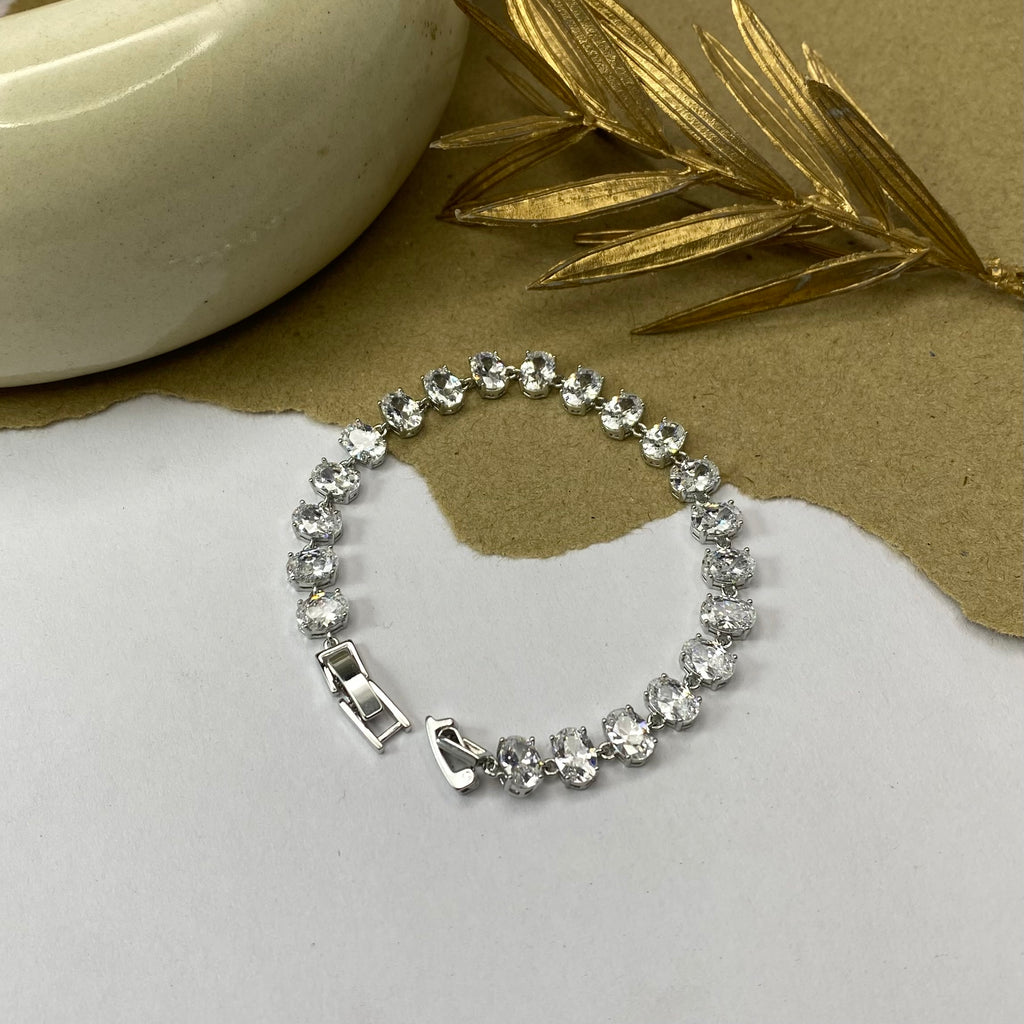 Sparkling White Stone Tennis Bracelet