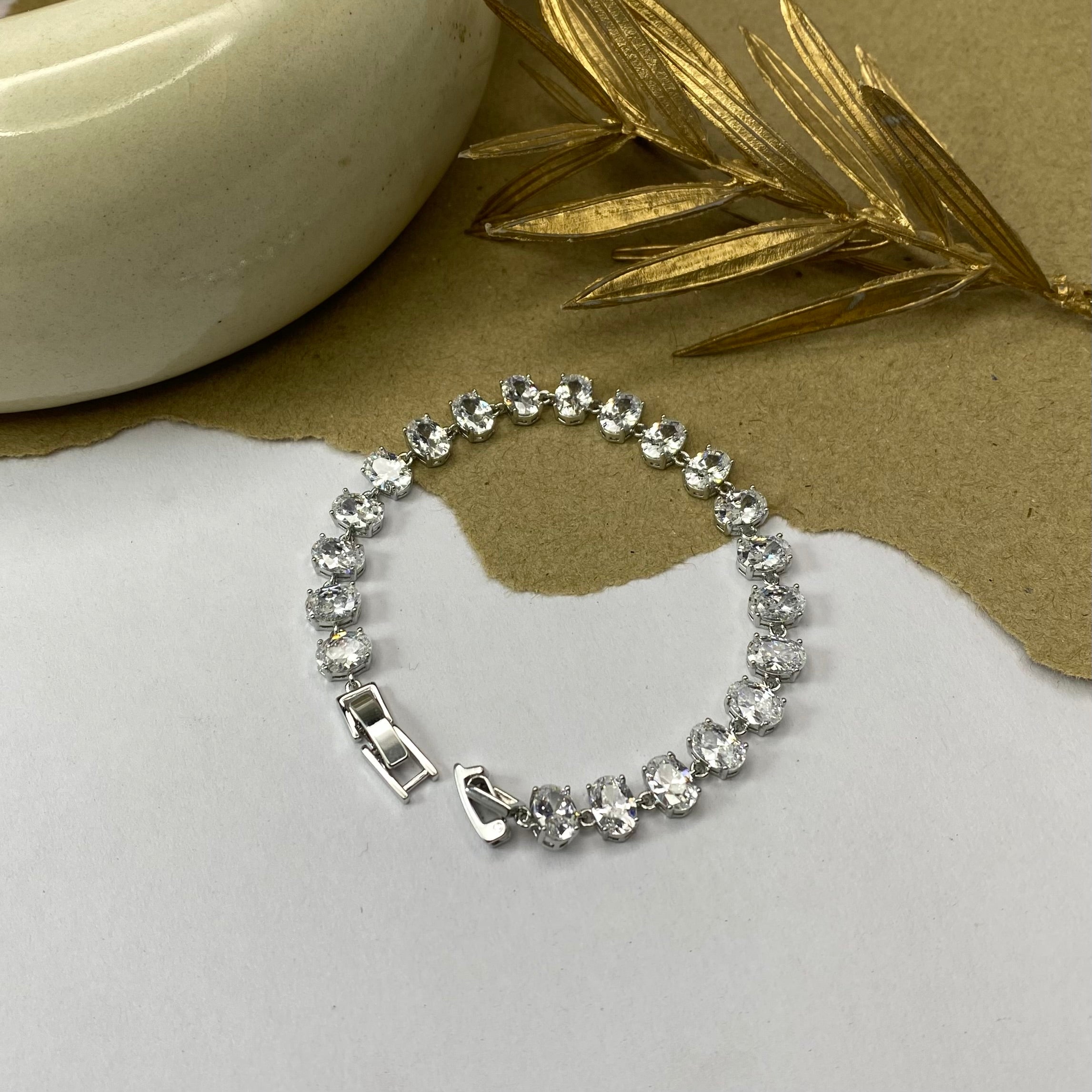 Sparkling White Stone Tennis Bracelet