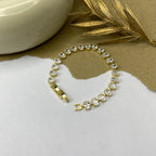 Elegant Golden Solitaire Tennis Bracelet