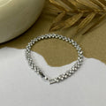 Silver Heart Tennis Bracelet with Solitaire Stones