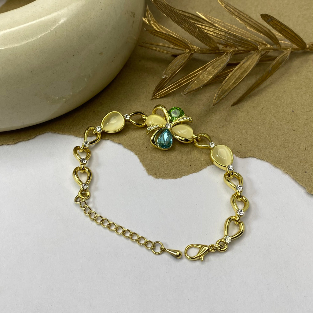 Floral CZ Stone Bracelet