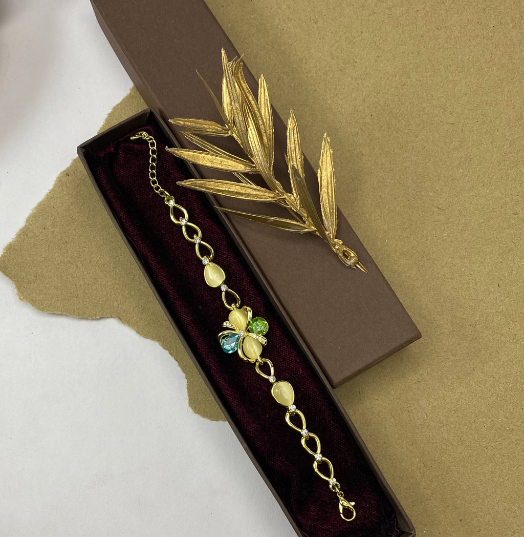 Floral CZ Stone Bracelet