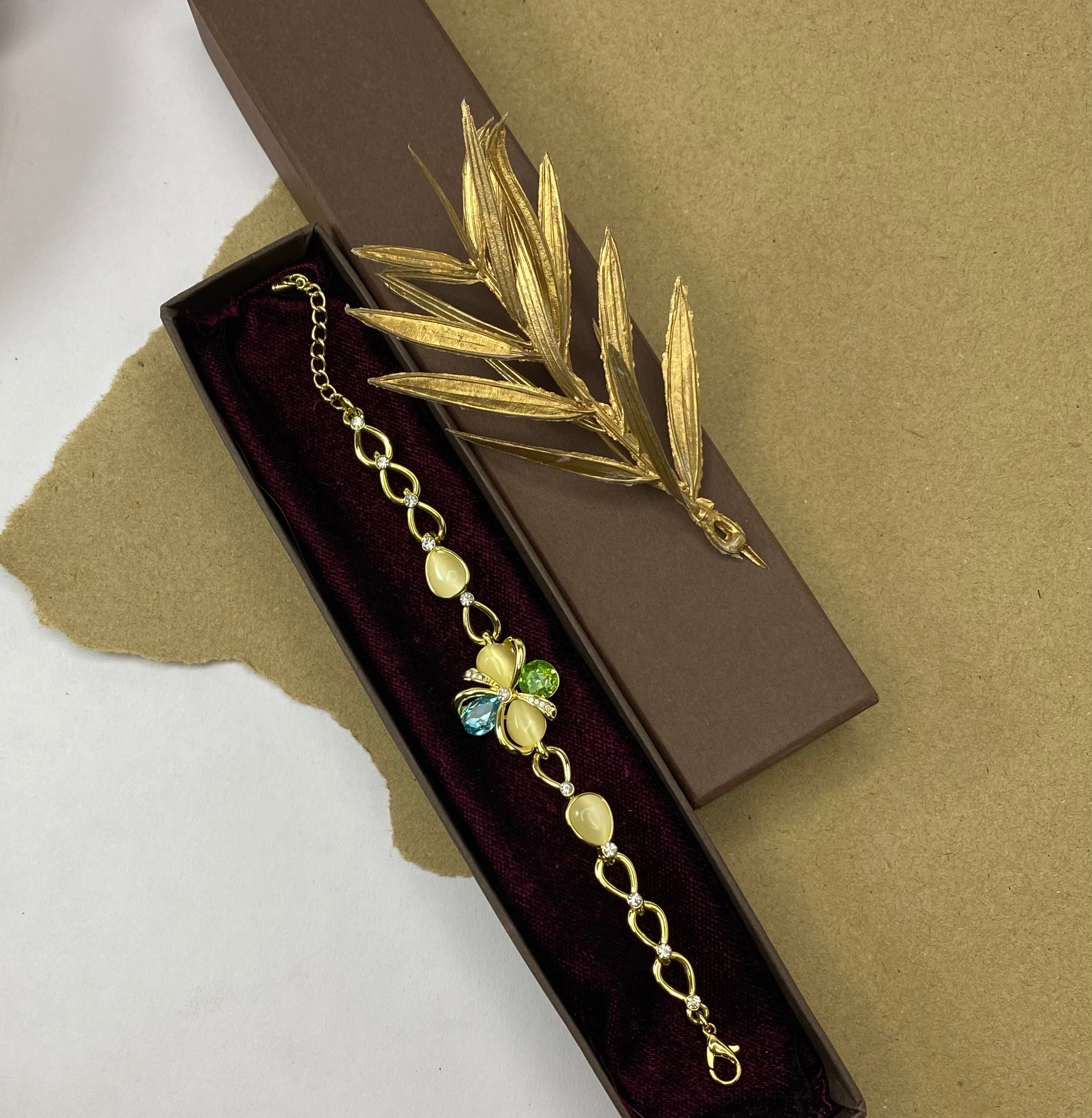 Floral CZ Stone Bracelet