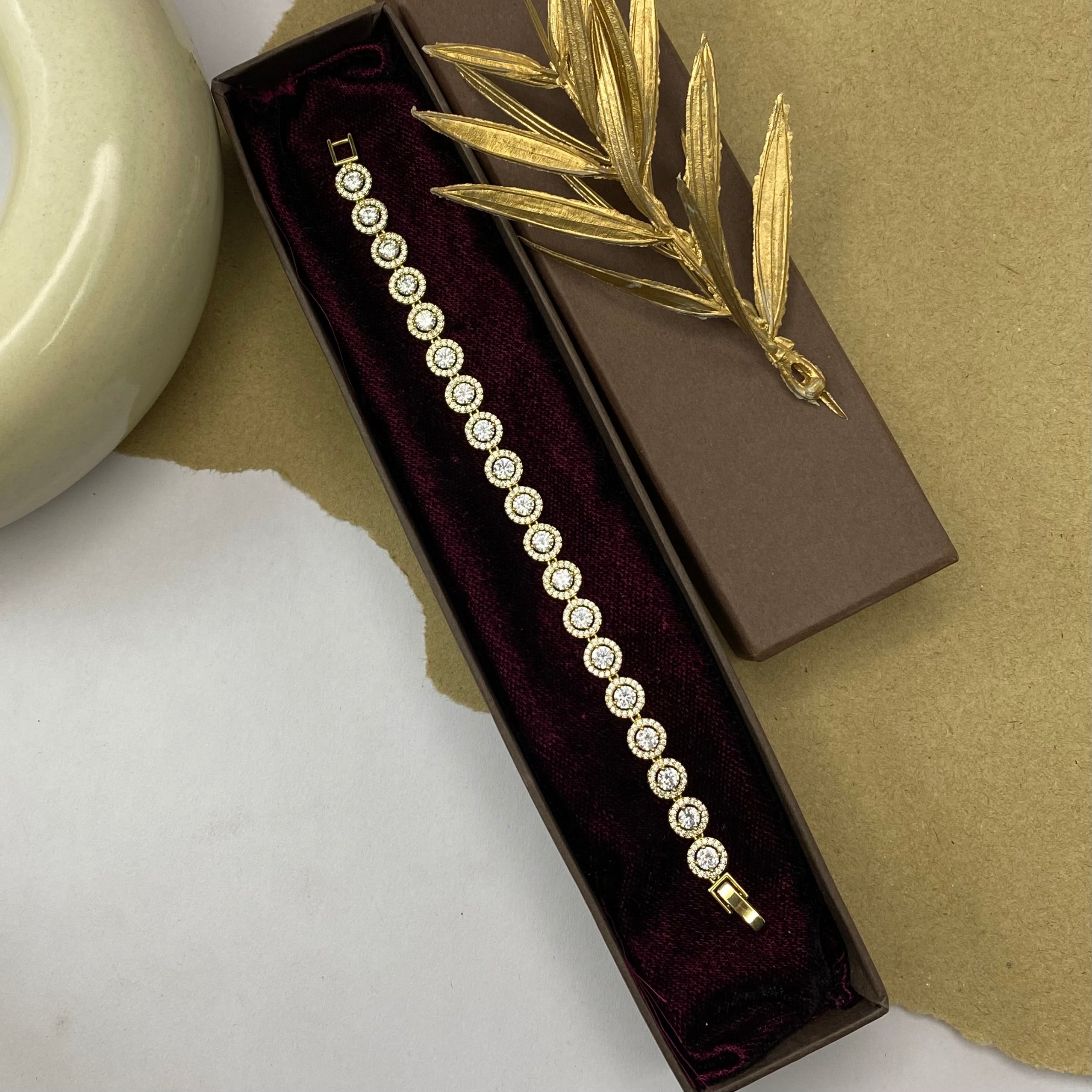 Golden Solitaire Tennis Bracelet