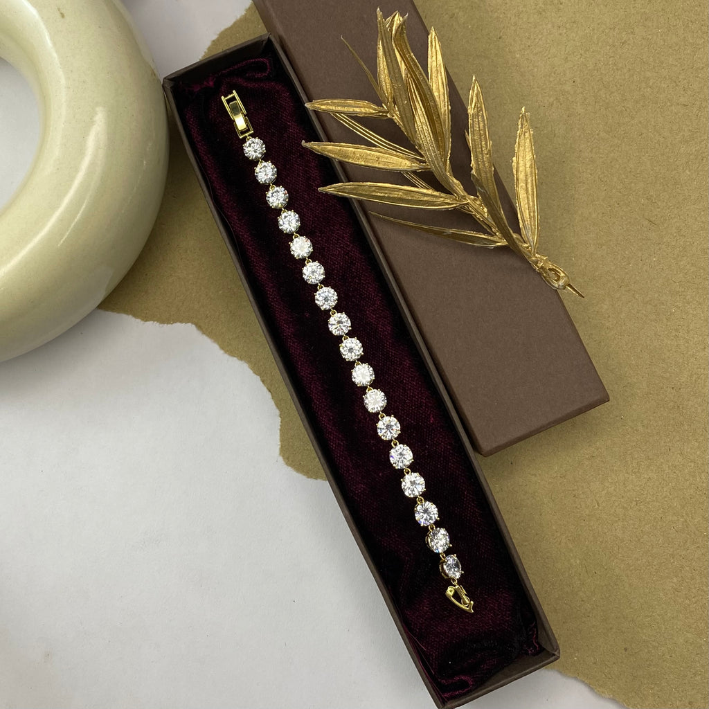 Golden Solitaire Tennis Bracelet