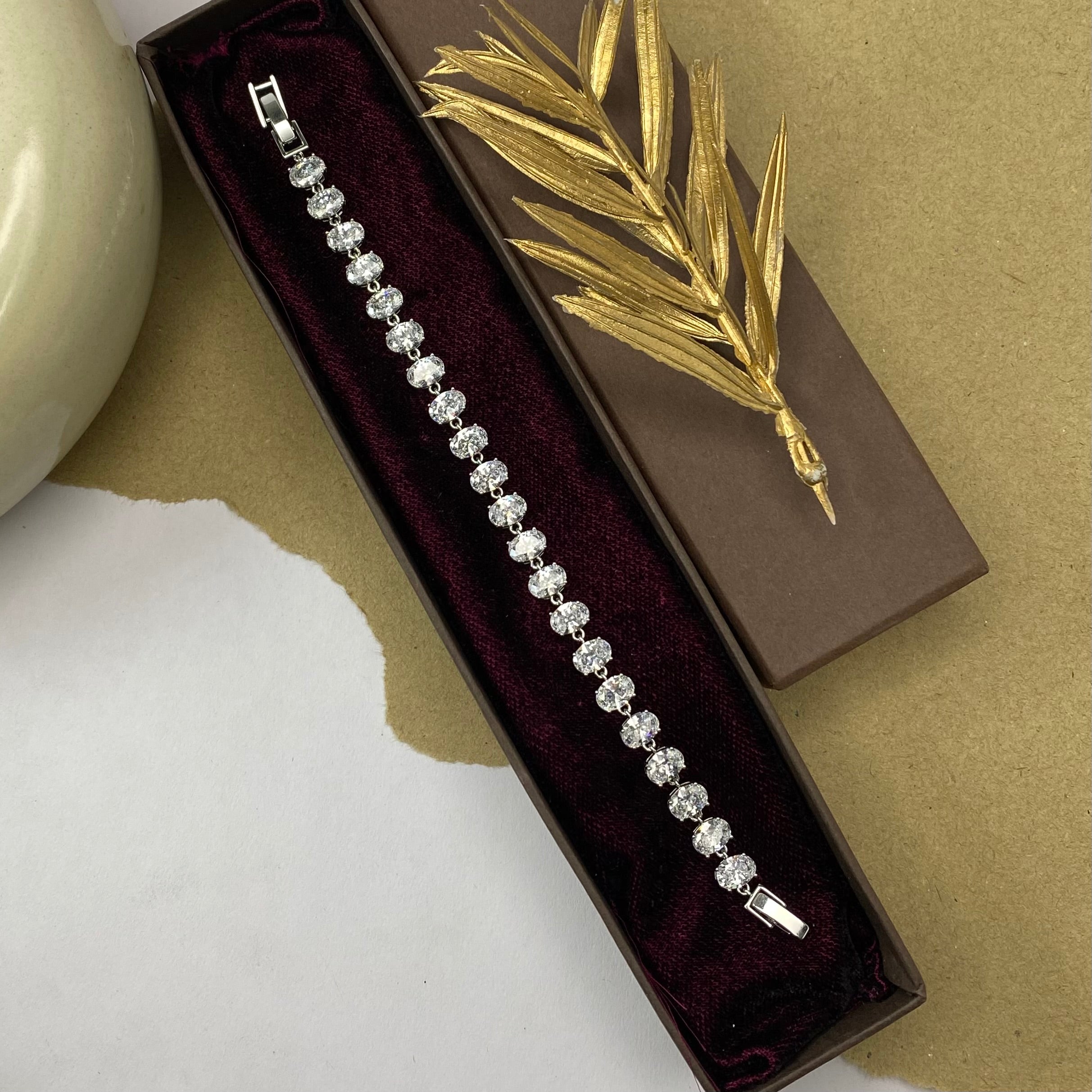 Sparkling White Stone Tennis Bracelet