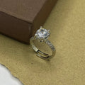 Stone Studded Solitaire Adjustable Ring