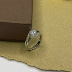 Stone Studded Solitaire Adjustable Ring