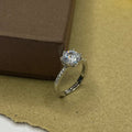 Stone Studded Solitaire Adjustable Ring