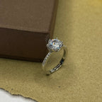 Stone Studded Solitaire Adjustable Ring