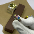Multicolor Crystal Open Band Ring