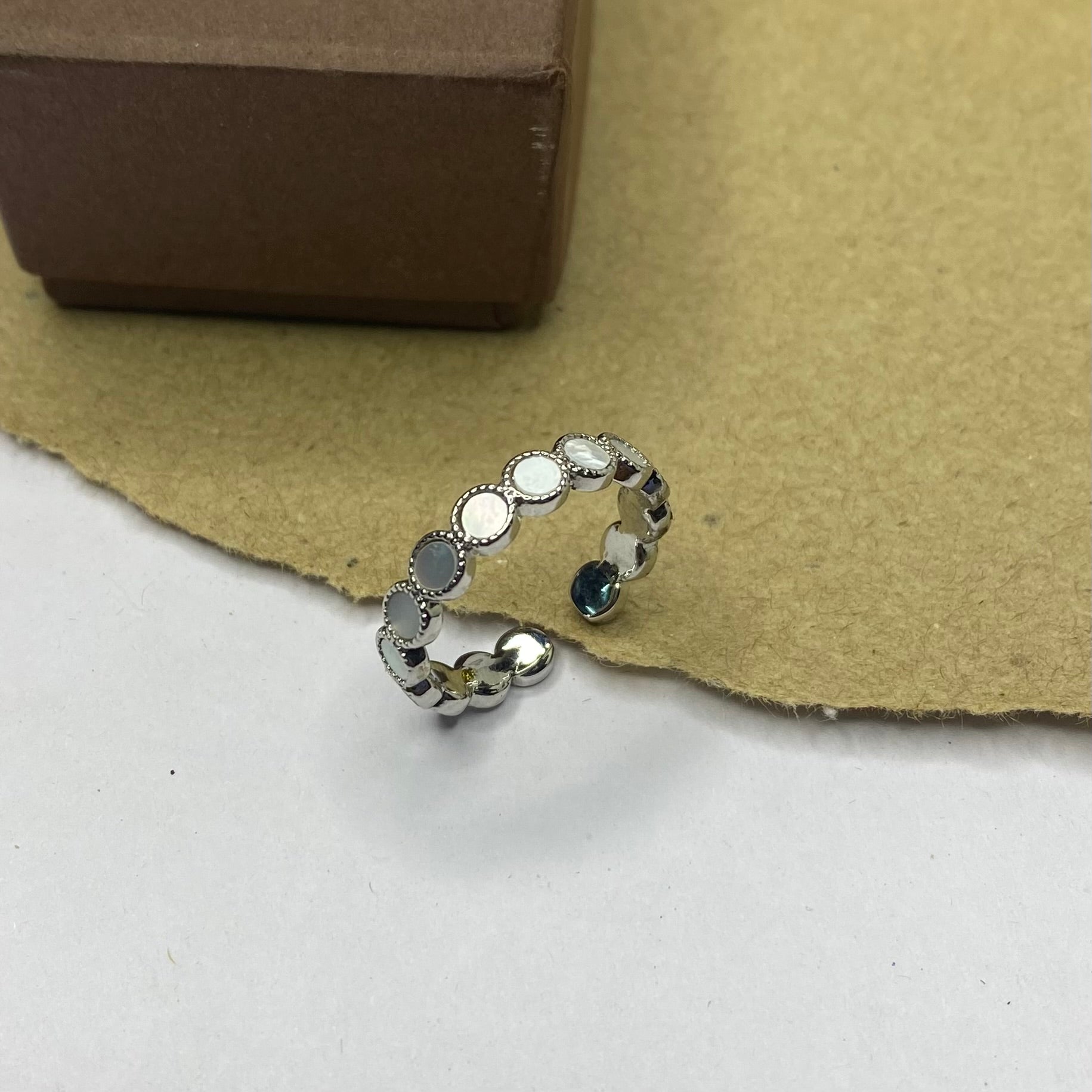 Beaded Eternity Shine Adjustable Ring