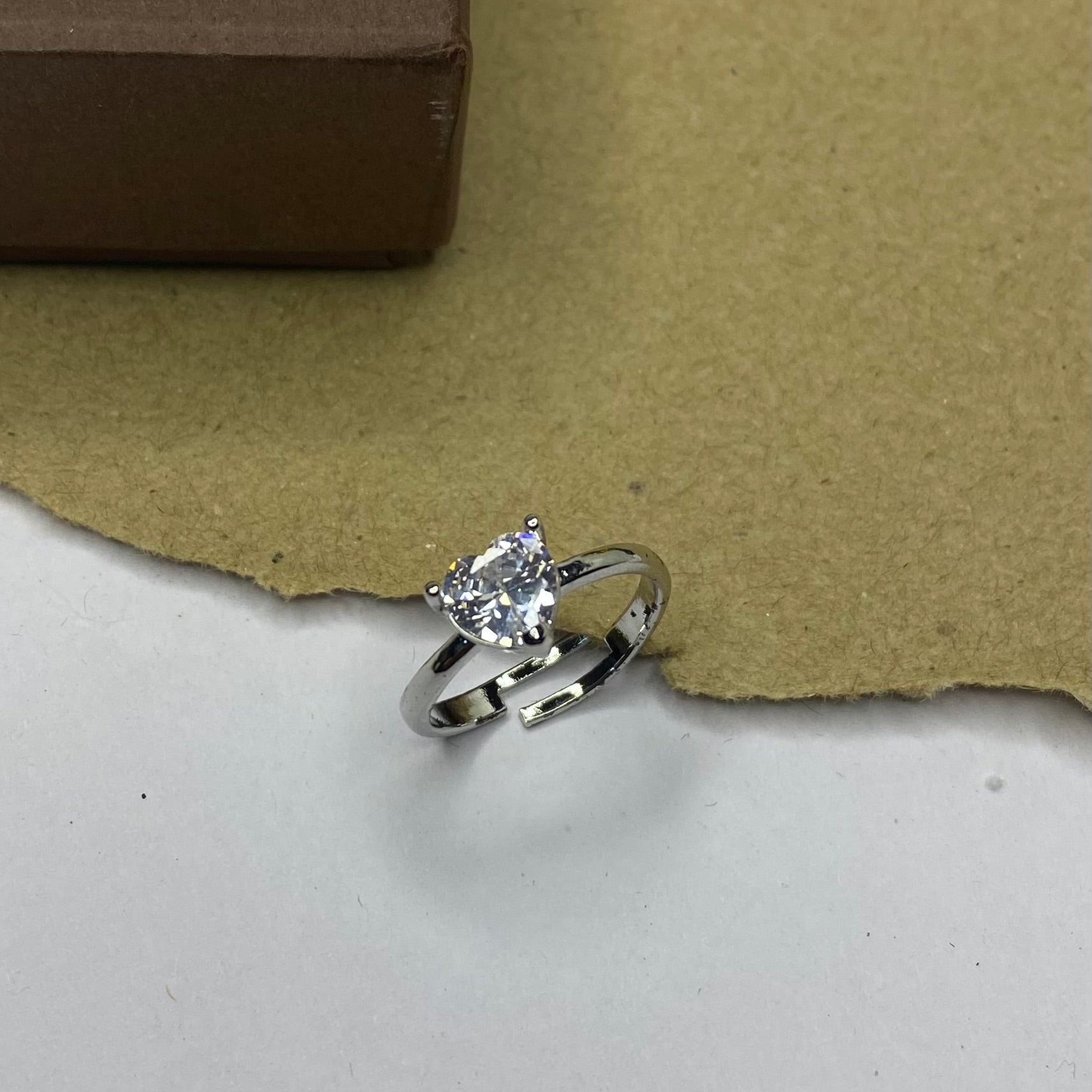 Minimal Single Stone Adjustable Ring