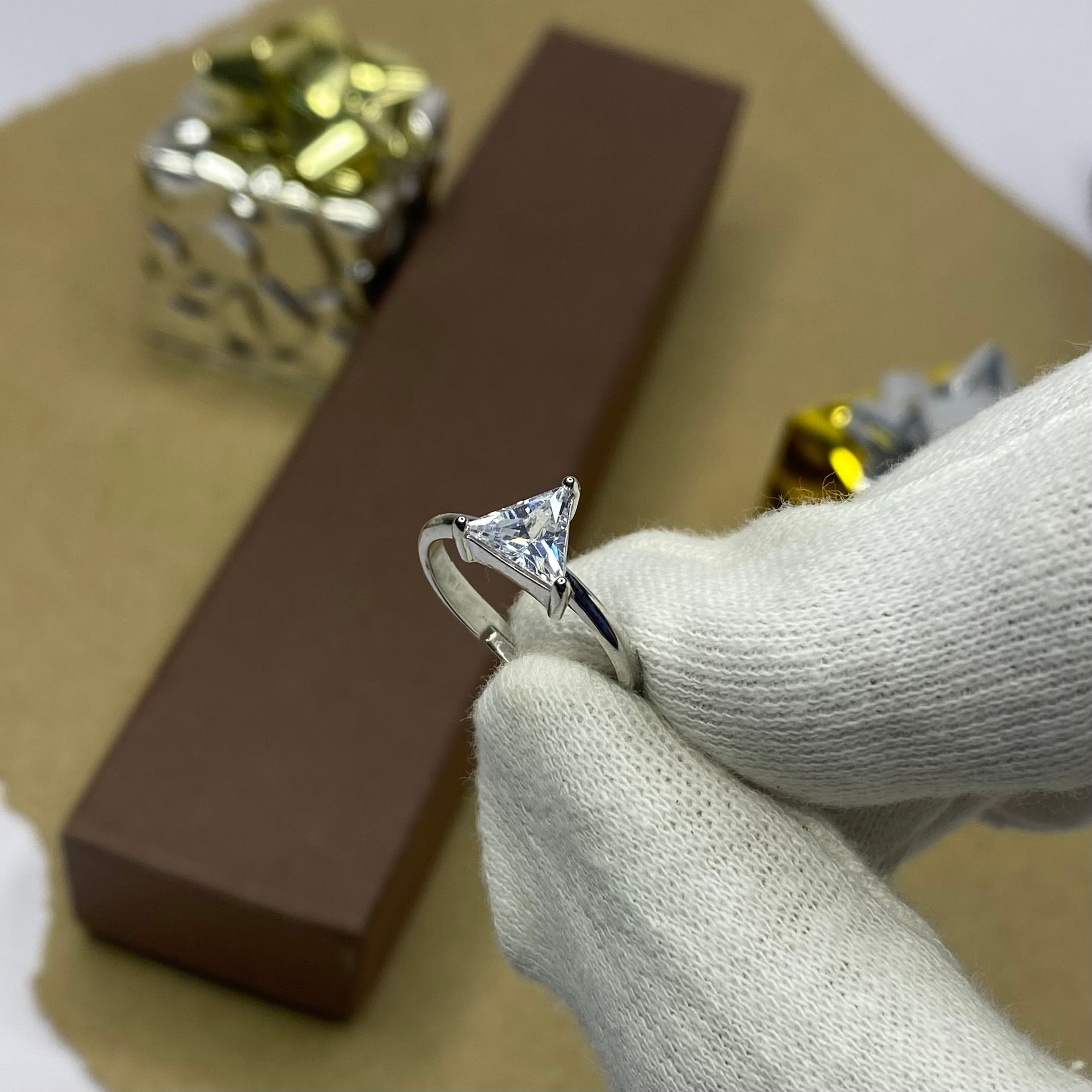 Minimal Single Stone Adjustable Ring