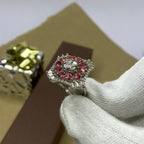 AD Floral Cluster Adjustable Ring