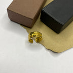 Sculpted Twist Gold Adjustable Ring