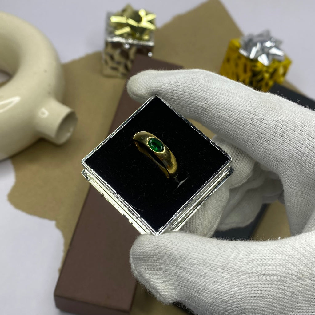 Timeless Emerald Gold Plated Ring