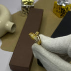 Gold Layered Stone Statement Adjustable Ring