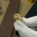 Gold Layered Stone Statement Adjustable Ring