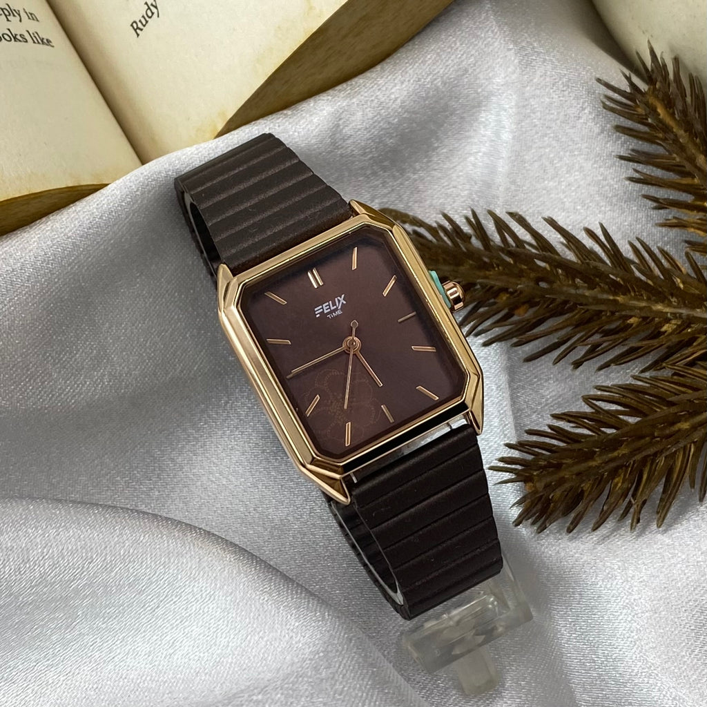 Felix Time Rose Gold Tone Tank Watch