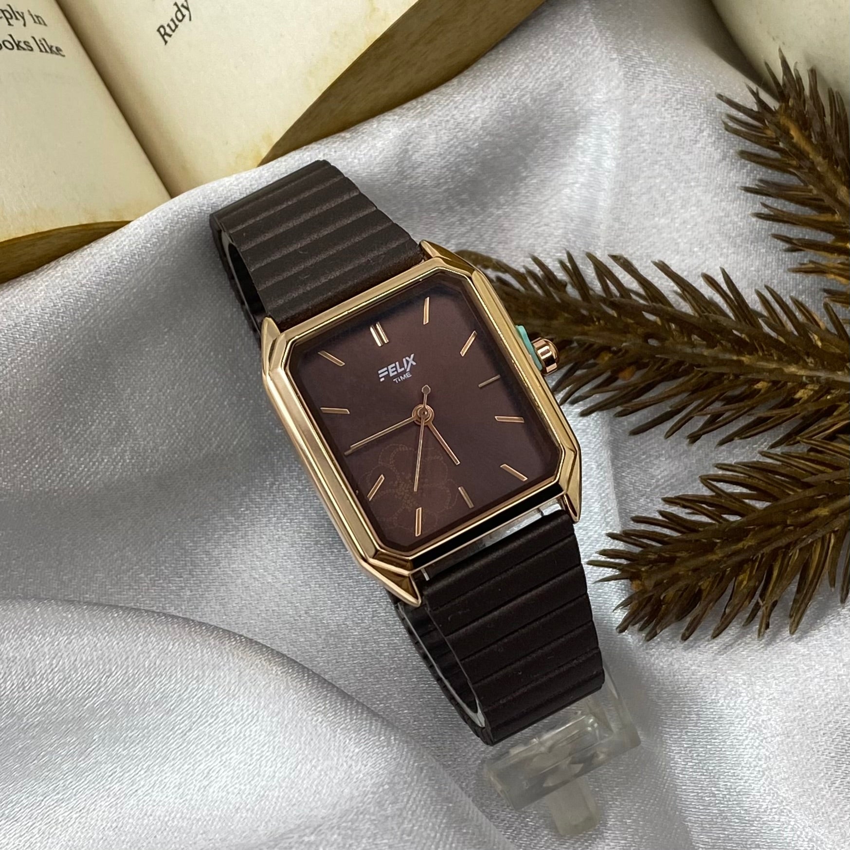 Felix Time Rose Gold Tone Tank Watch