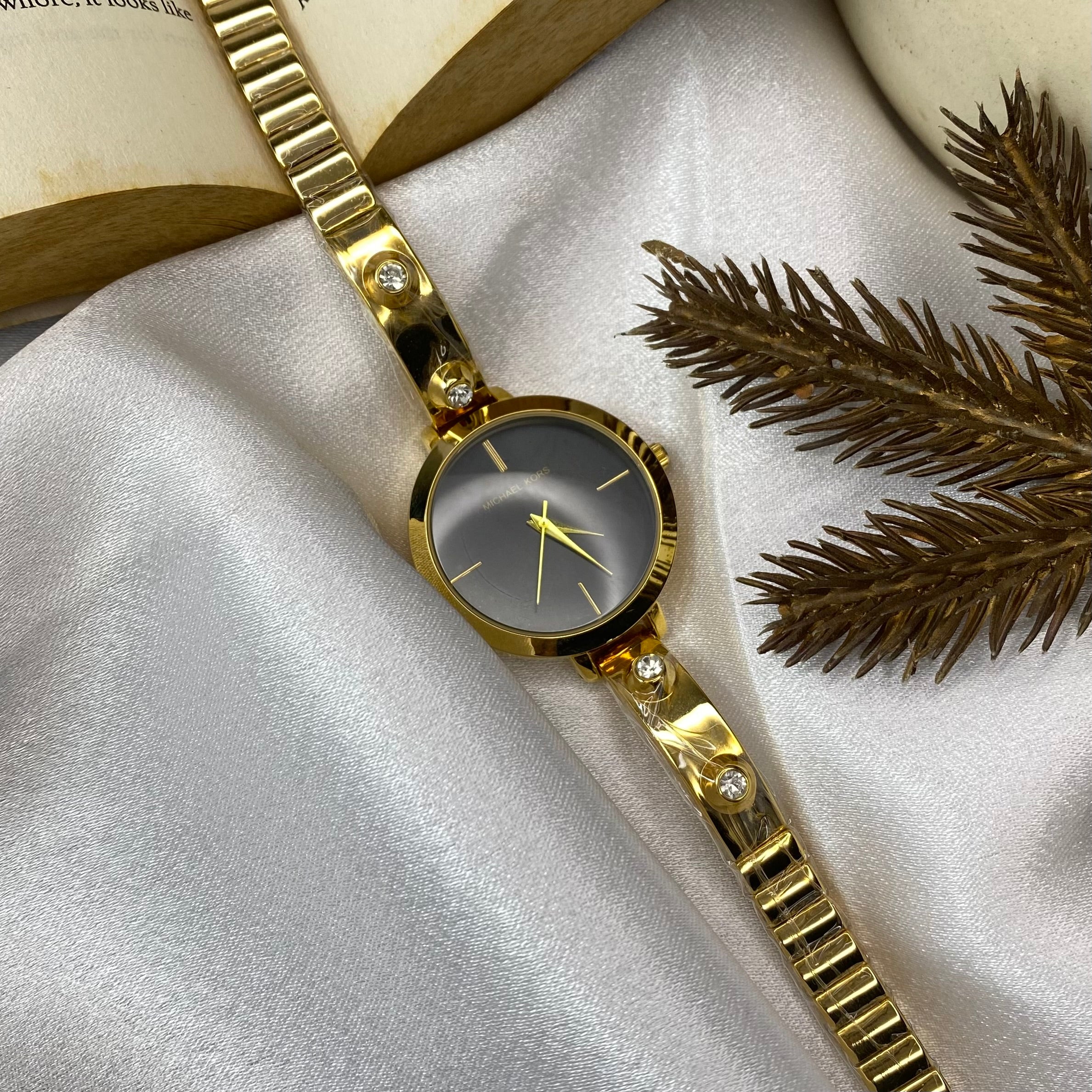 Runway Bangle Gold Tone Watch (MK6663)