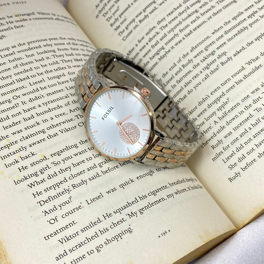 Dazzling Carlie Two Tone Stainless Steel Watch (ES5441).