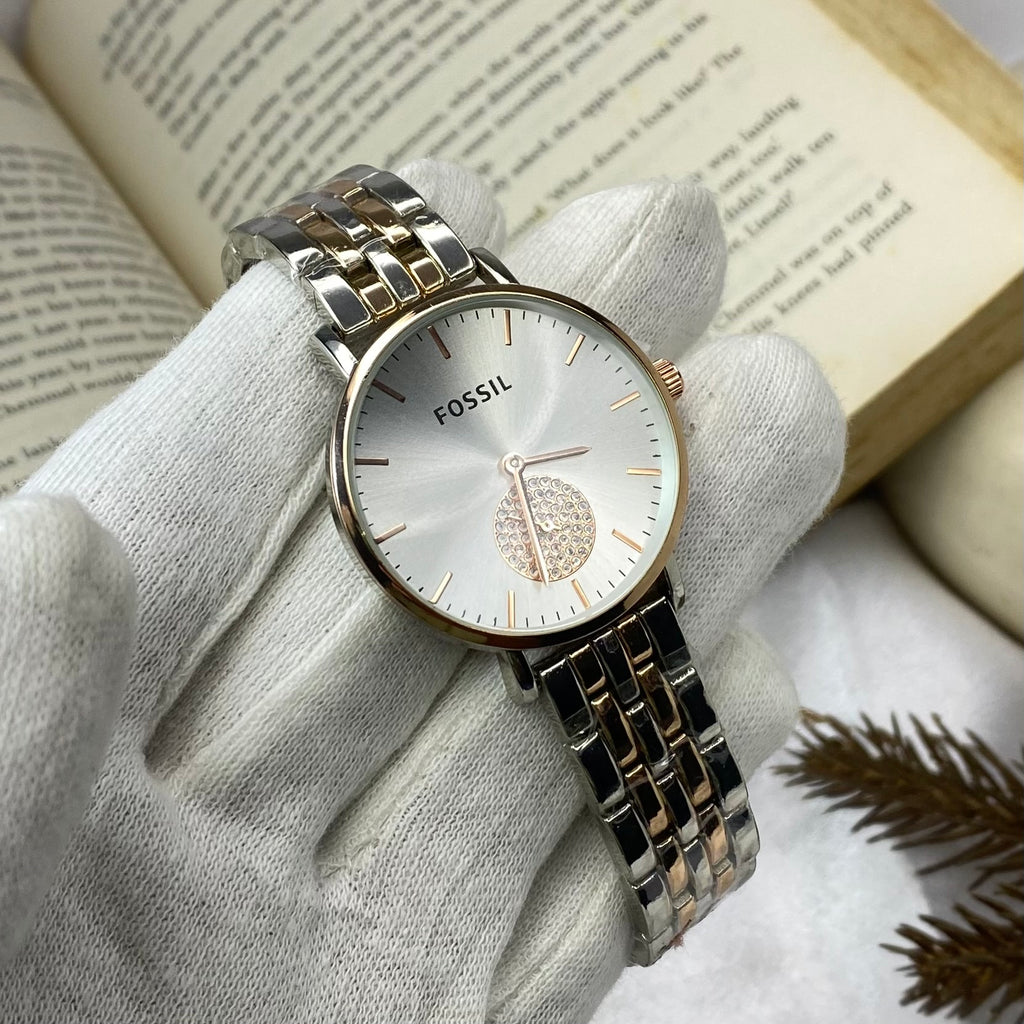 Dazzling Carlie Two Tone Stainless Steel Watch (ES5441).