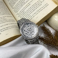 Oversized Lennox Animal Pavé Silver Tone Watch (MK7334)