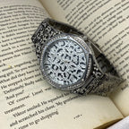 Oversized Lennox Animal Pavé Silver Tone Watch (MK7334)