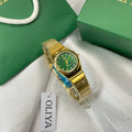 OLIYA Golden Emerald Bloom Watch