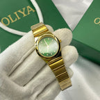 OLIYA Golden Emerald Bloom Watch