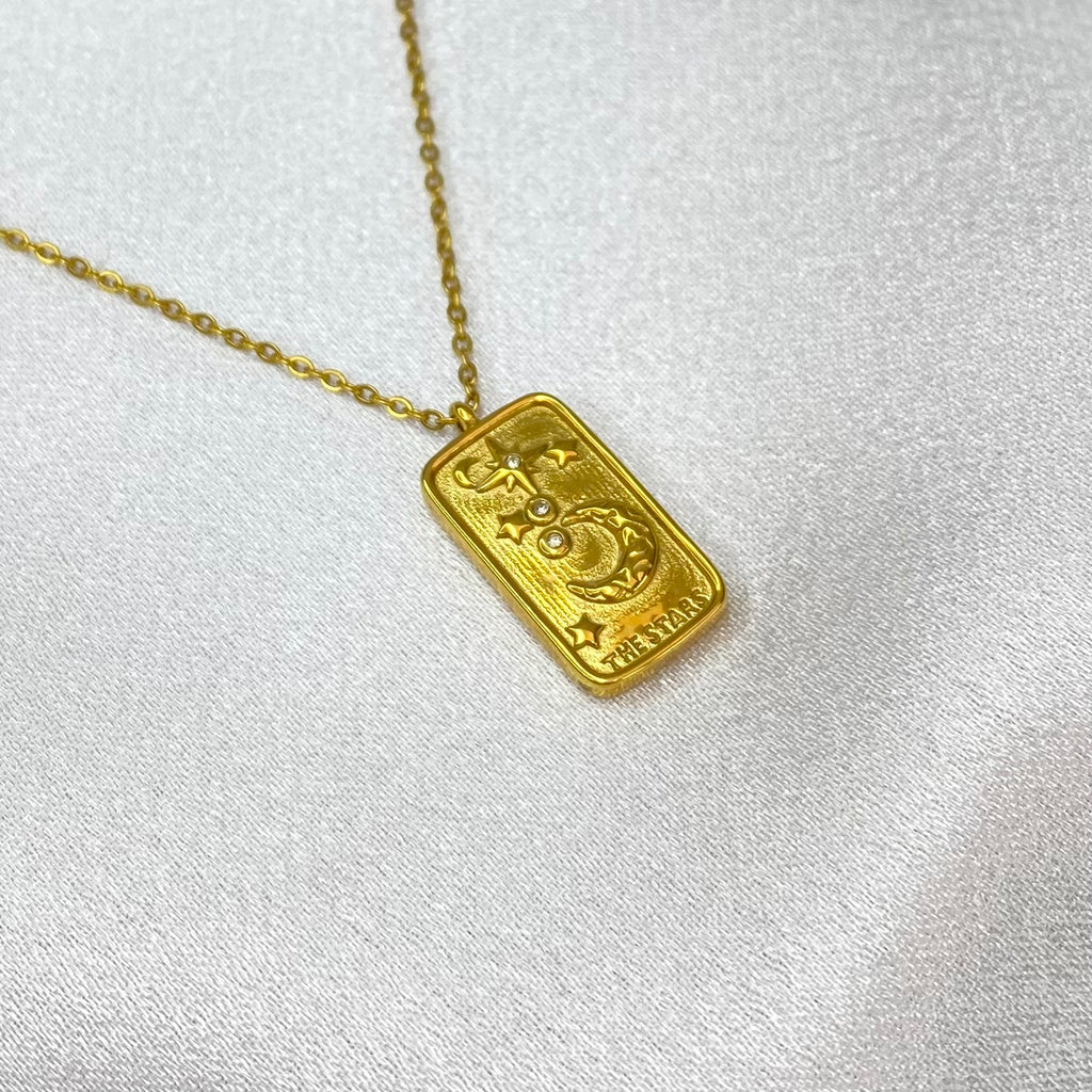 Golden Star Card Pendant Neckchain