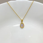 Vintage Oval Opal Medallion Neckchain