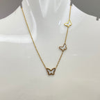 Triple Butterfly MOP Charm Neckchain