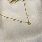 Emerald-Cut Zirconia Ball Chain Neckcain