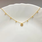 Emerald-Cut Zirconia Ball Chain Neckcain