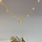 Emerald-Cut Zirconia Ball Chain Neckcain