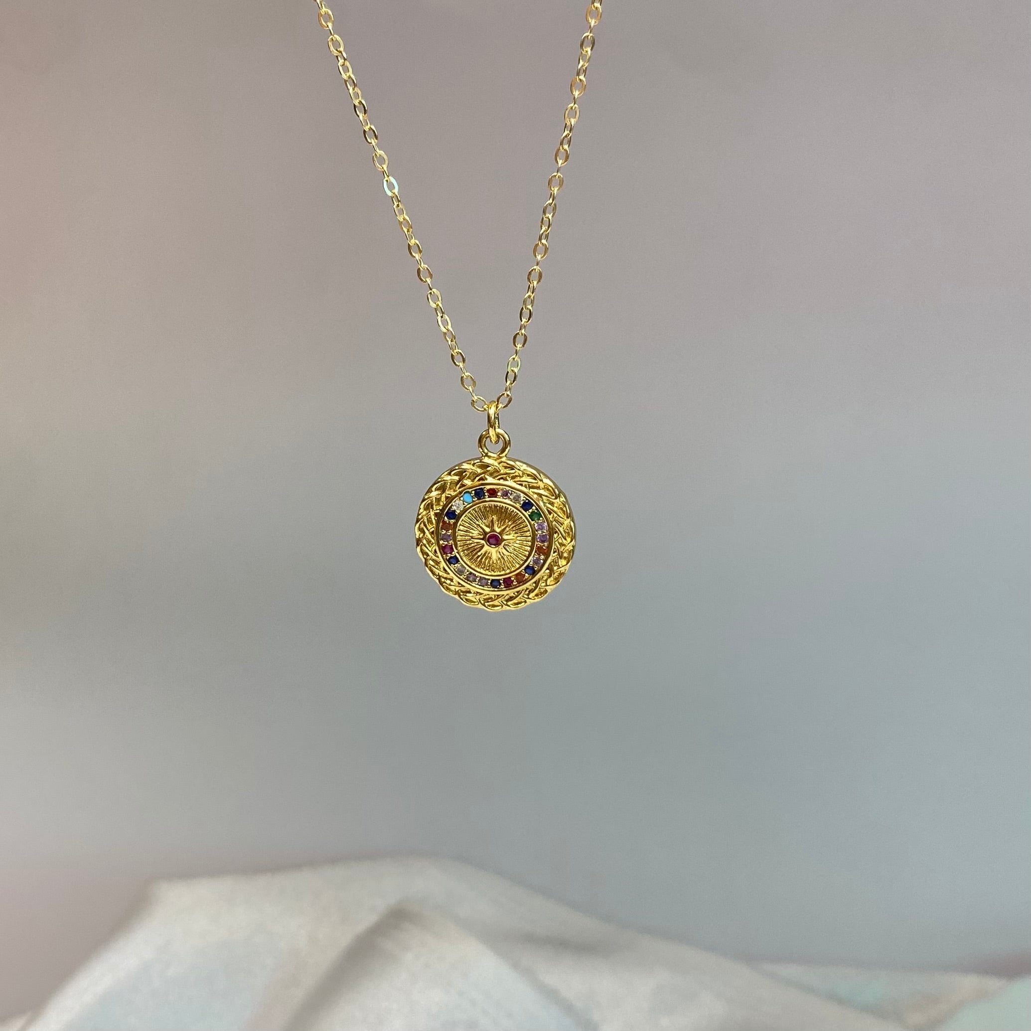 Golden Rainbow Halo Neckchain