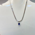 Minimal Blue Stone Snakechain Neckchain
