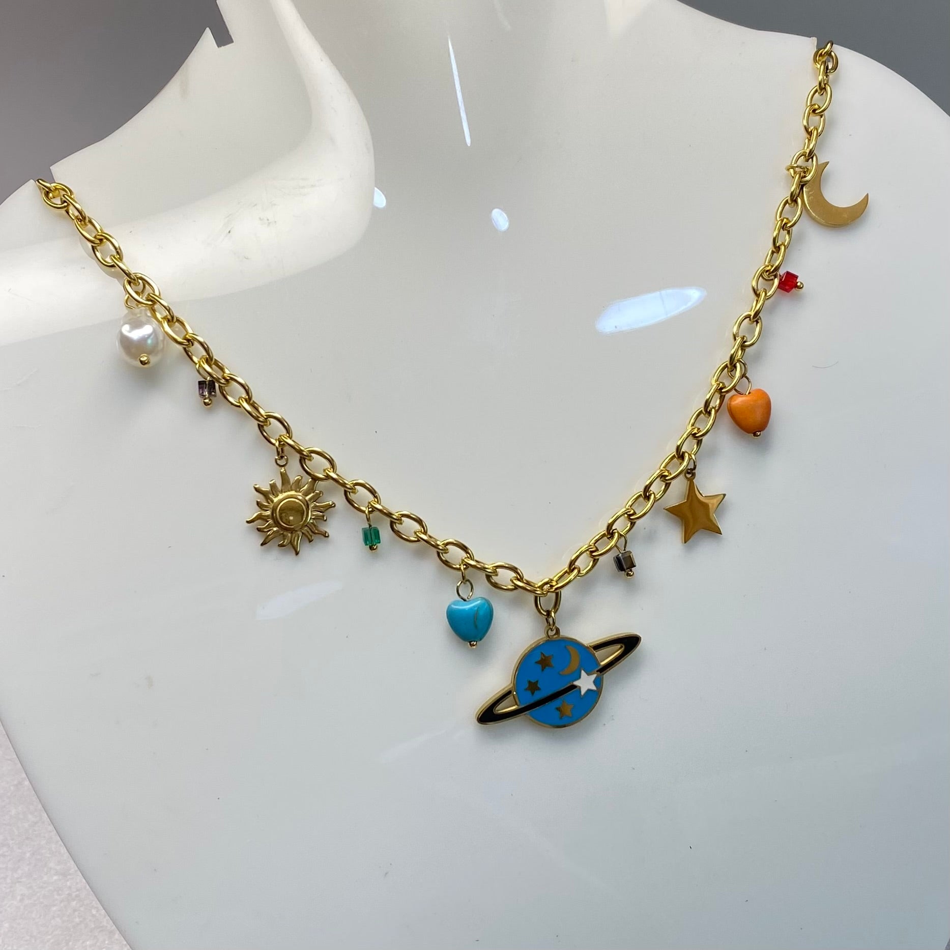 Multi Charm Statement Neckchain