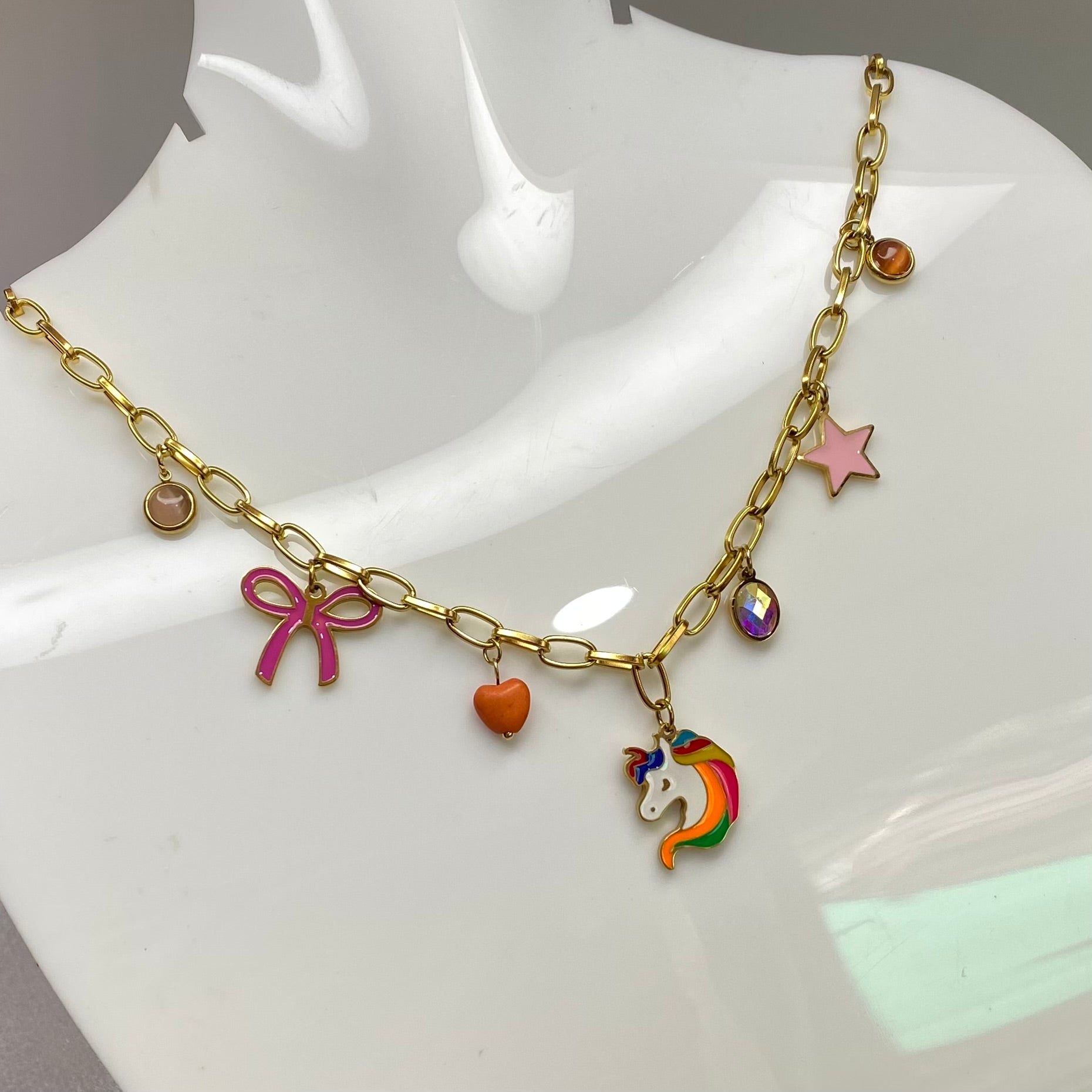 Multi Charm Statement Neckchain