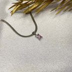 Minimal Pink Stone Snakechain Neckchain
