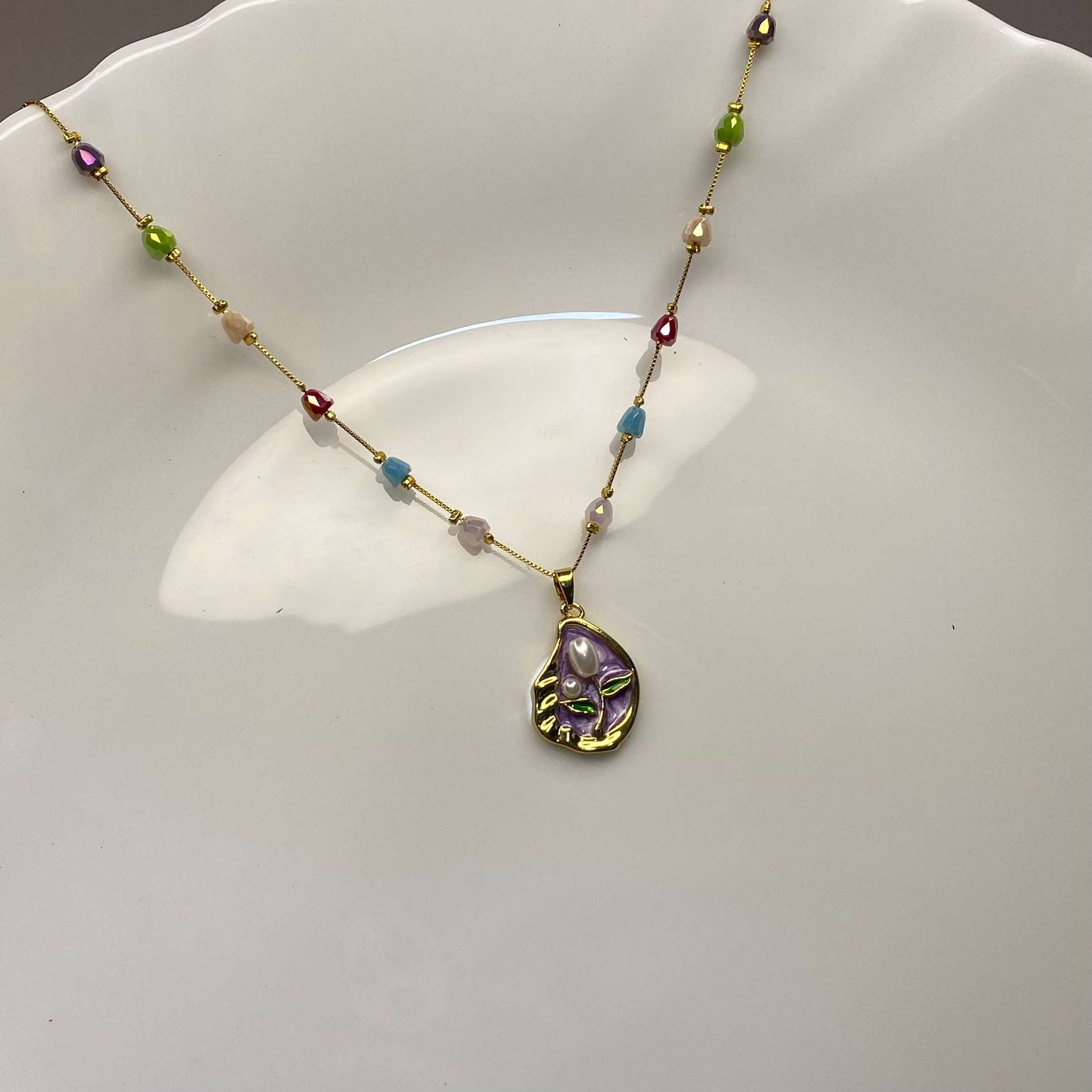 Pastel Blossom Charm Neckchain