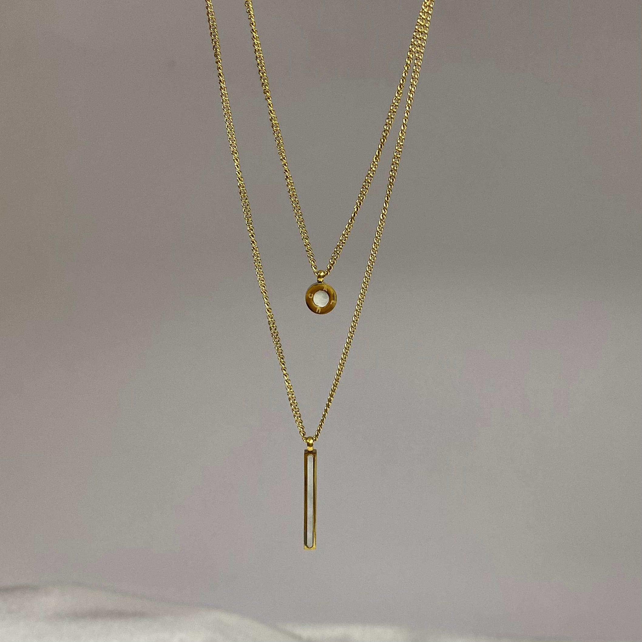 Dual Layer Minimal Charm Neckchain