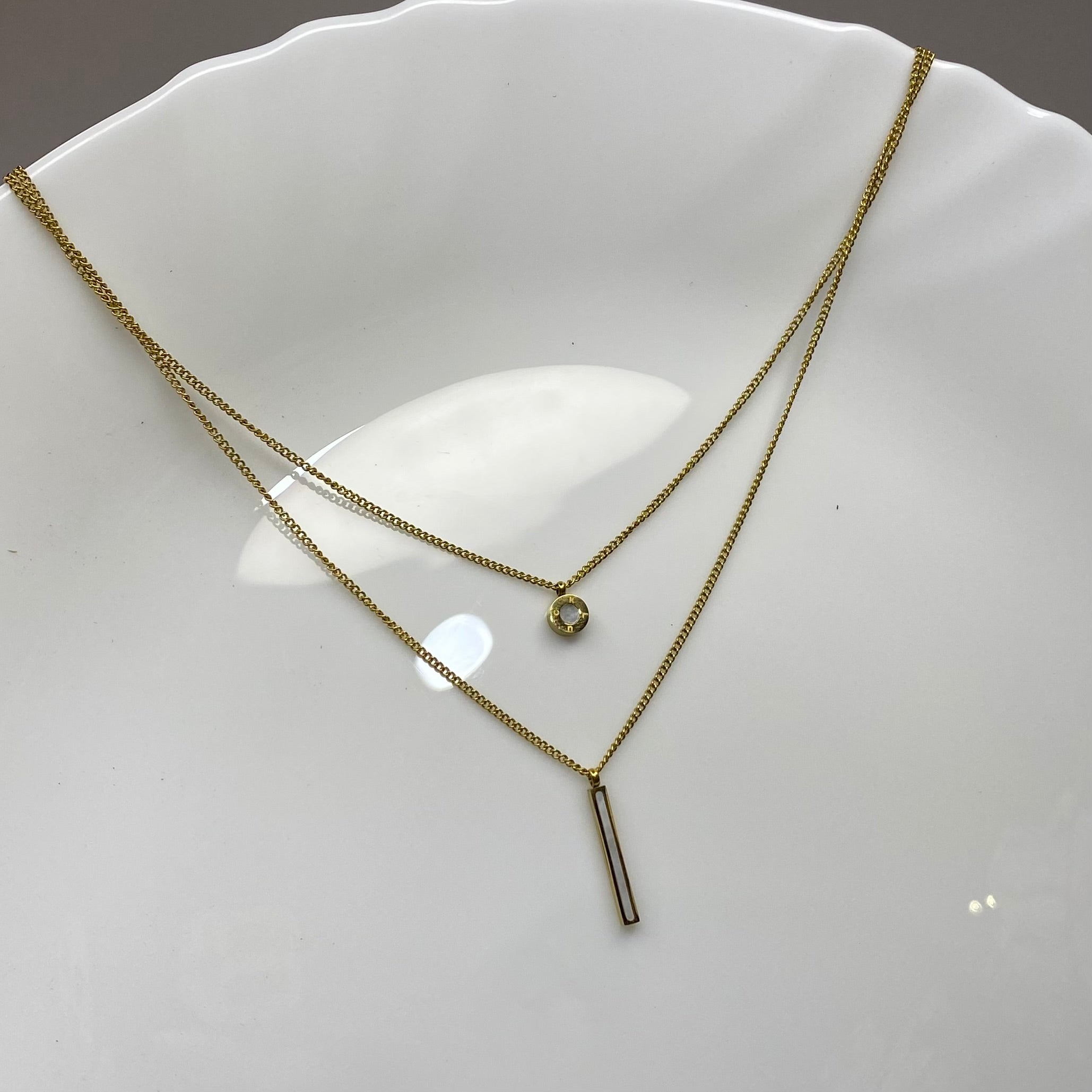 Dual Layer Minimal Charm Neckchain