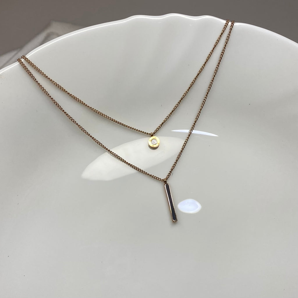 Dual Layer Minimal Charm Neckchain
