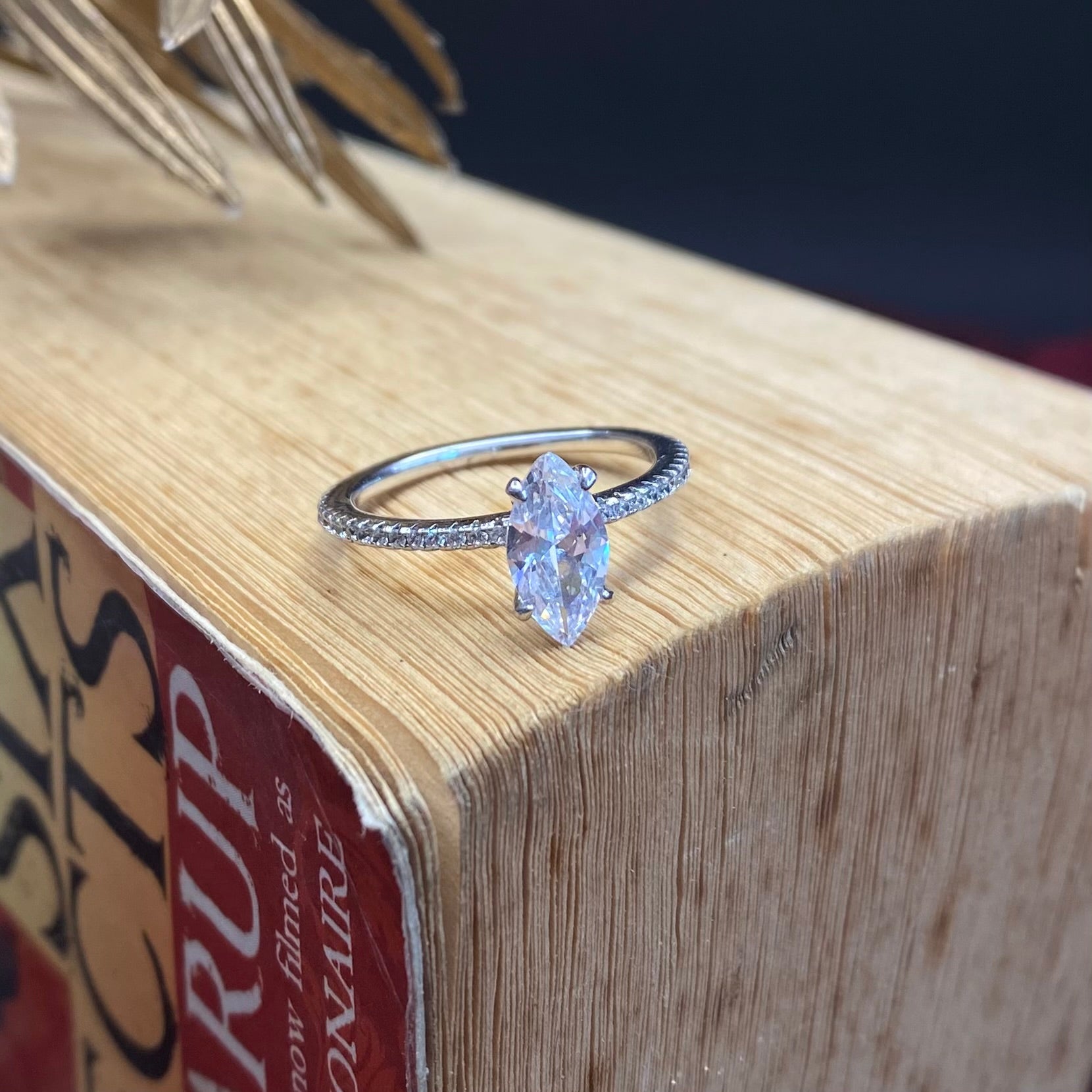 925 Sterling Silver Marquise Grace Solitaire Ring