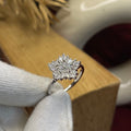 925 Sterling Silver Radiant Cluster Statement Ring